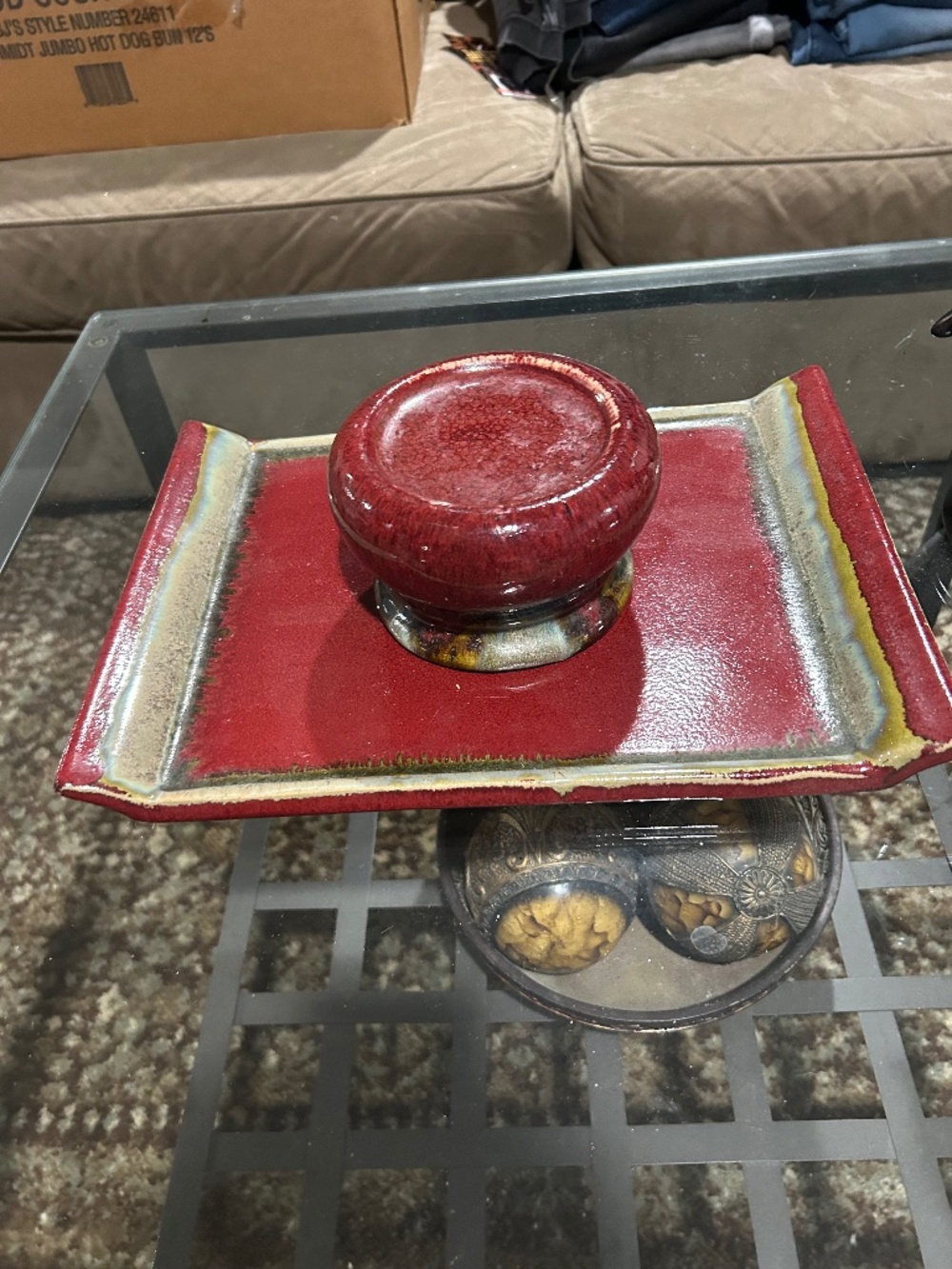 Pier 1 Tray with Candle Holder